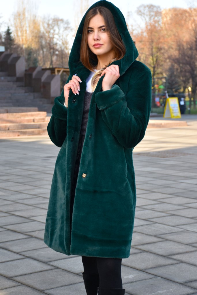 Шуба 081 темно-зелена