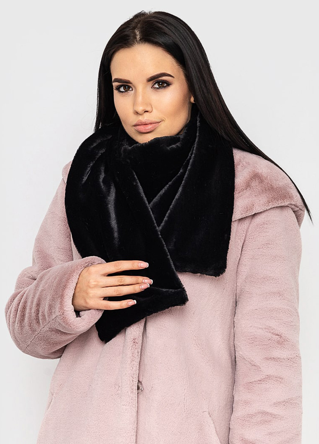 Шарф з еко хутра 2-101 чорний