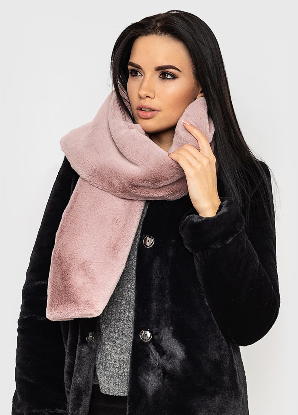 Шарф з еко хутра 2-101 пудра