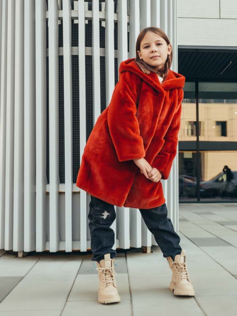 Дитяча еко шуба 3-441 терракота