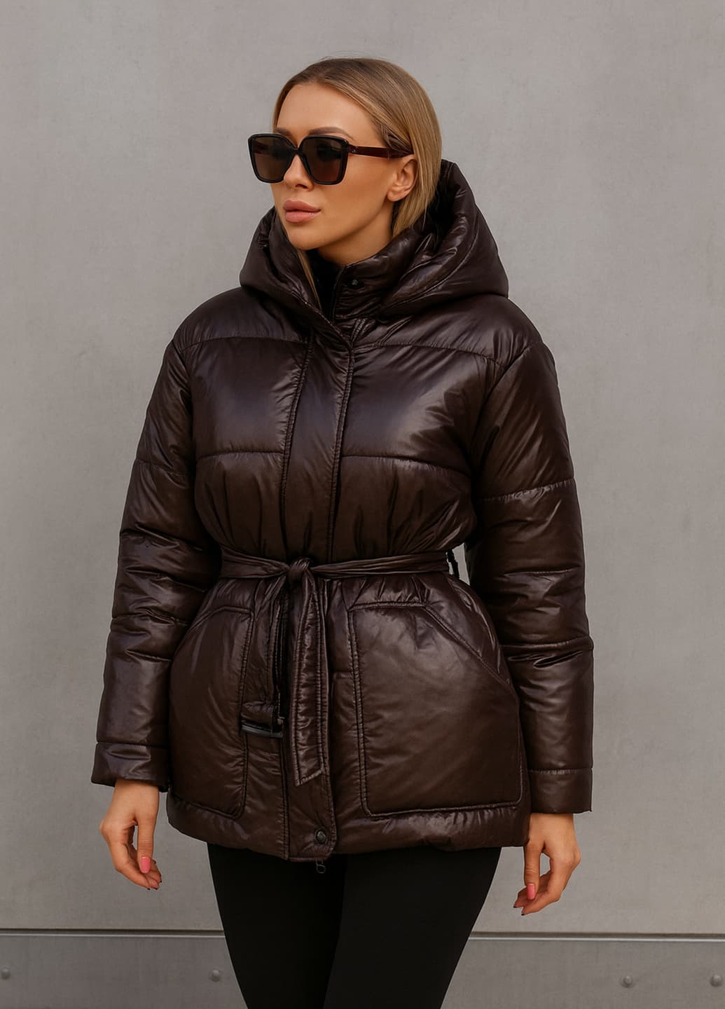 Куртка пуховик до -20 градусів зимова к-038 шоколад