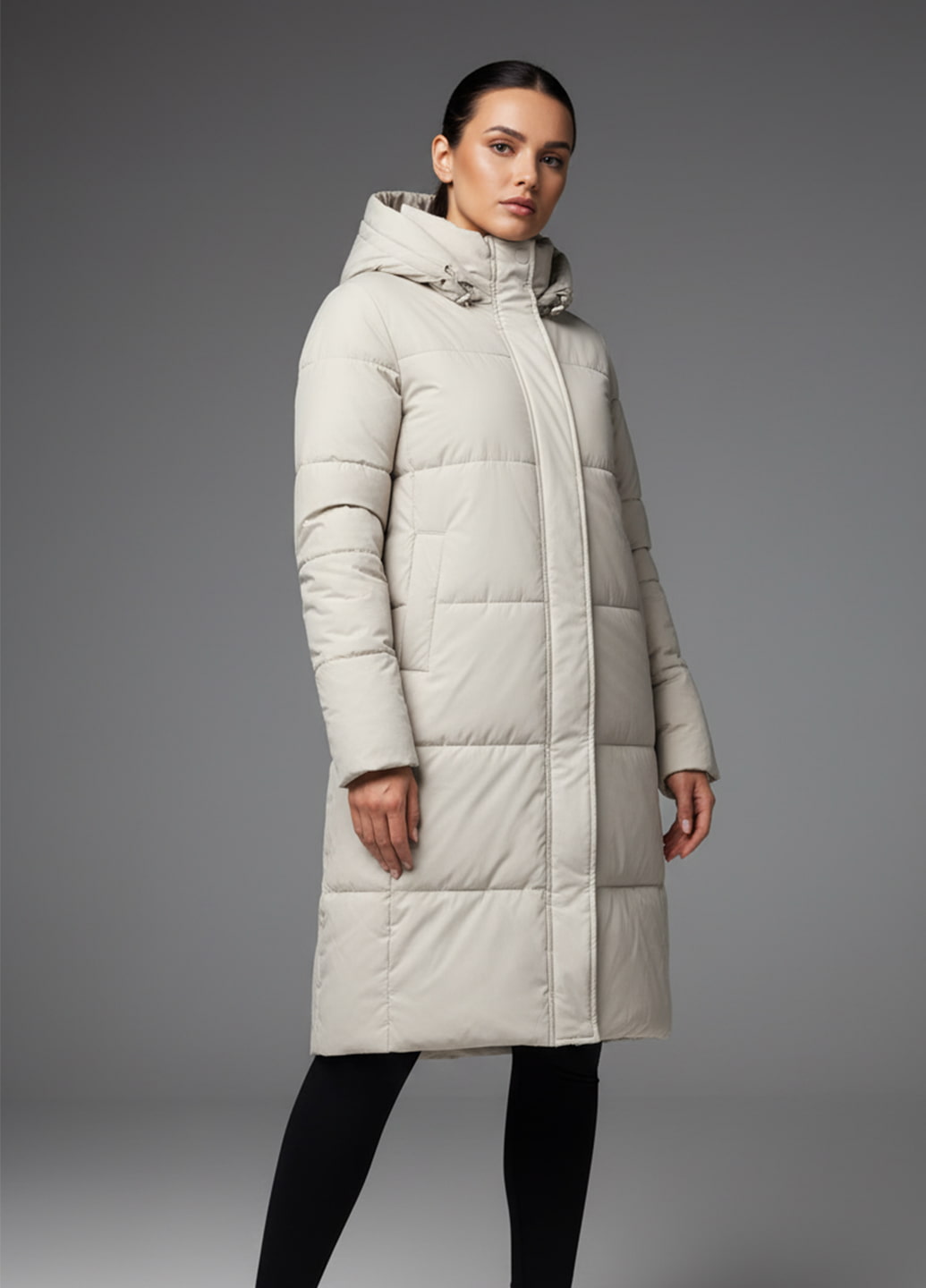 Зимова куртка к-046 пух-мікс сіра XXL