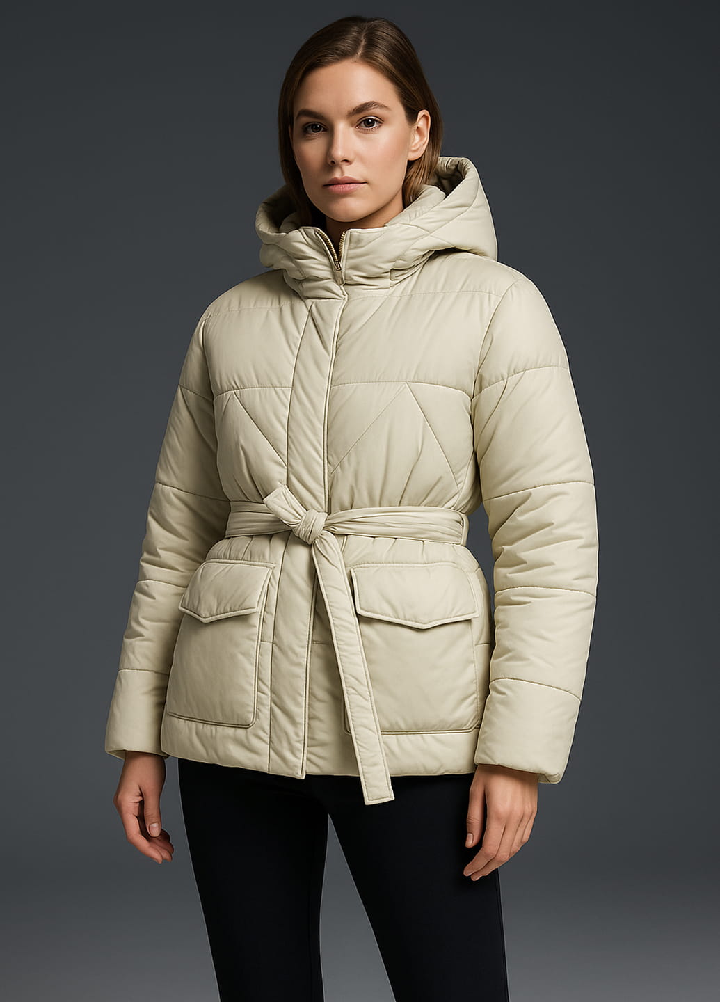 Зимова куртка к-047 світло-зелена 46