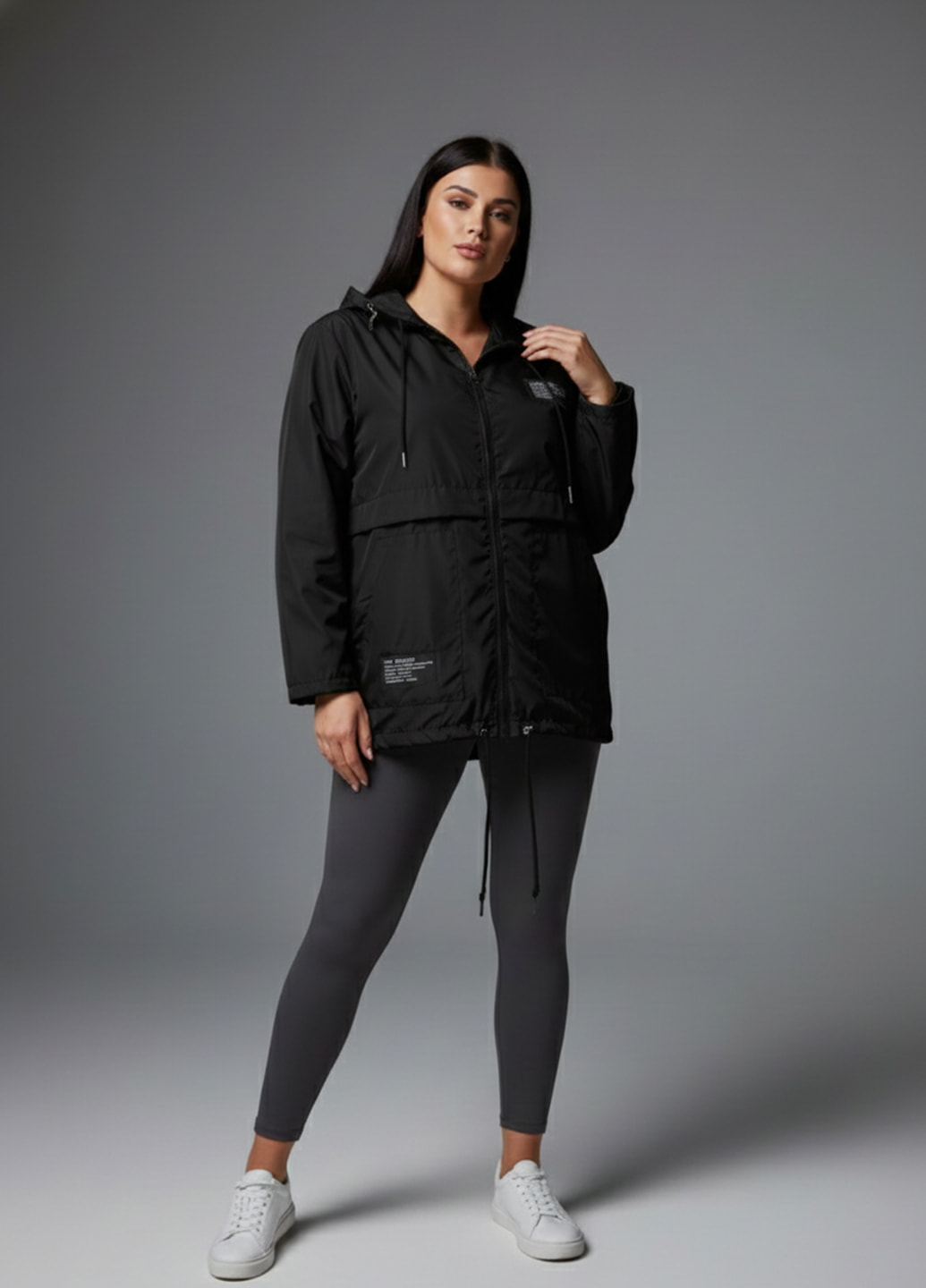 Вітрівка жіноча к-053 чорна 60